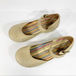 Dansko Mary Jane Leather Wedge Espadrille Shoes